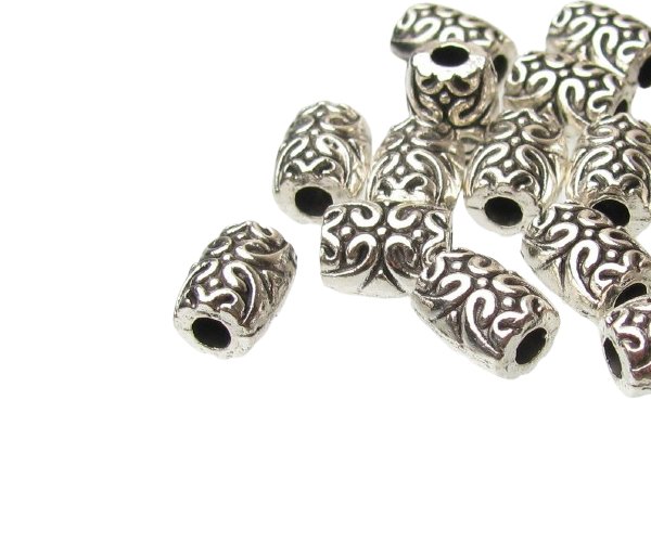 silver drum beads