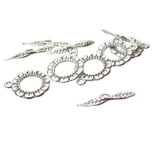 silver flower toggle clasp