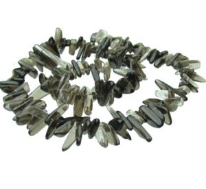 smoky quartz large chips top drilled nugget beads