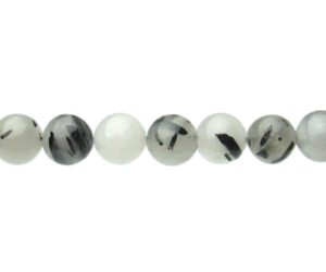 tourmalinated quartz 6mm beads
