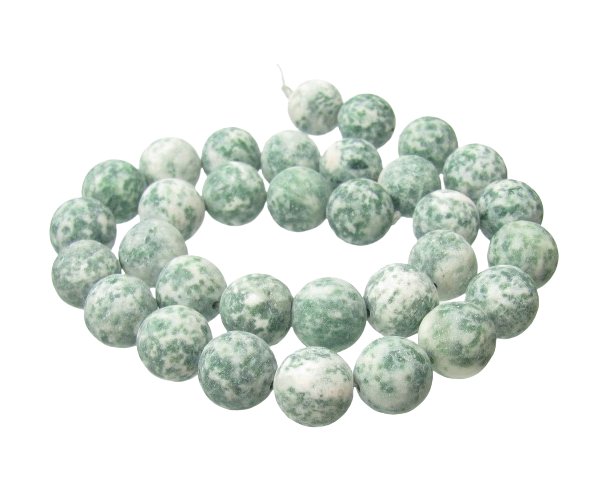 matte tree agate 12mm round beads