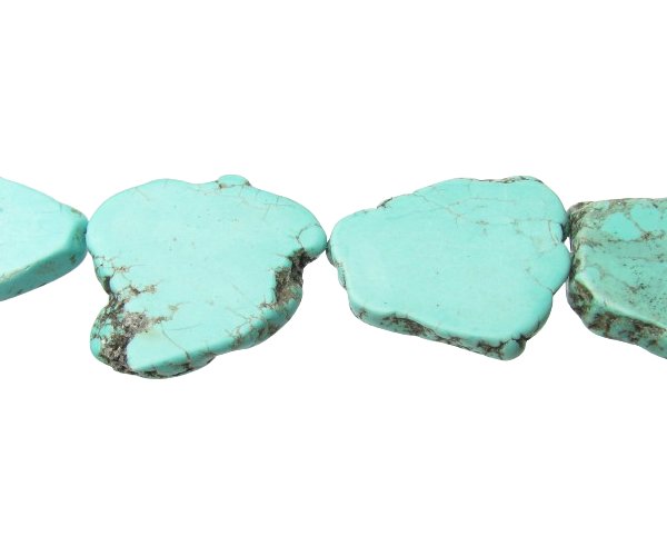 turquoise flat slab beads