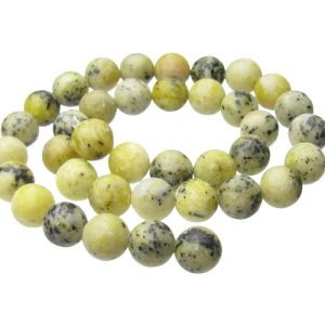 yellow turquoise 10mm round beads