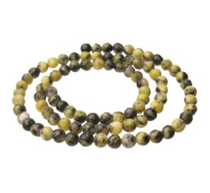 yellow turquoise 4mm round gemstone beads