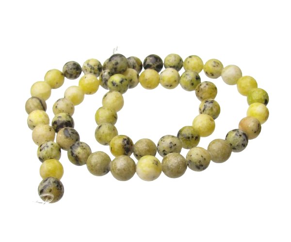 yellow turquoise 8mm round beads