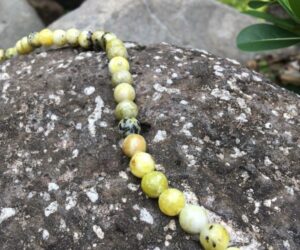 yellow turquoise 8mm round beads