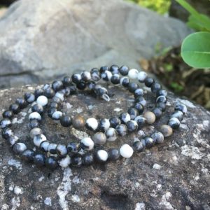zebra jasper 4mm round gemstone beads