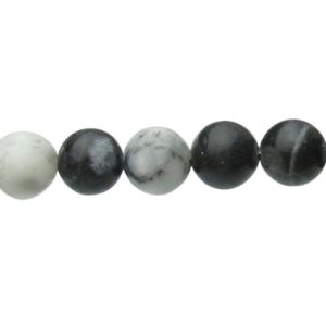 zebra jasper 6mm round gemstone beads