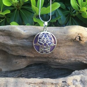 amethyst hamsa pendant