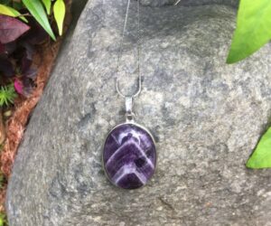 amethyst oval gemstone pendant