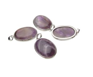 amethyst oval gemstone pendant