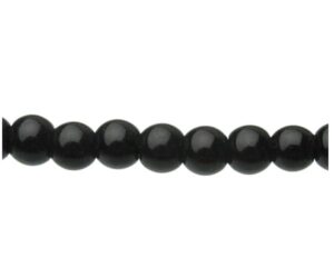 black glass round beads 4mm