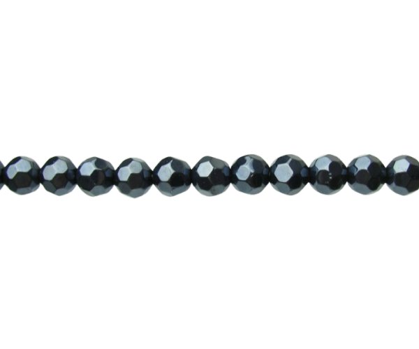 black pearl faceted glass round beads 10mm
