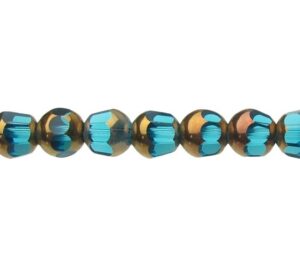 blue cut glass beads 8mm