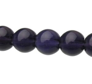 deep purple glass round beads 10mm