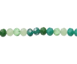 green crystal rondelle beads mixed