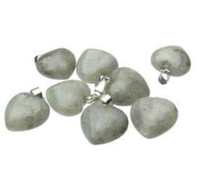 labradorite small heart gemstone pendant