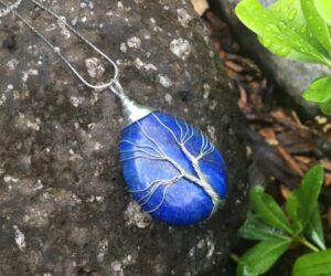 lapis lazuli tree of life pendant