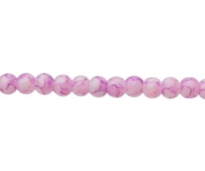 pinky purple marble glass beads 4mm