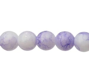 light purple marble glass beads 8mm