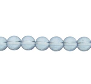 light sapphire blue glass round beads 4mm