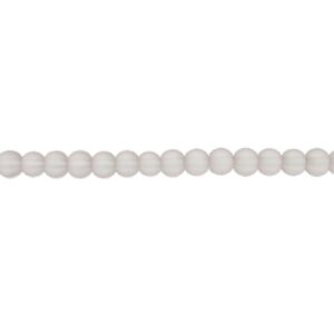 frosted pink glass beads