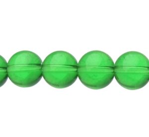 green glass round beads 10mm
