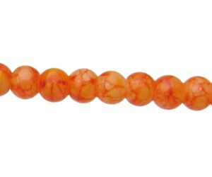 yellow orange marble glass 4mm round beads