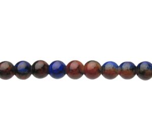 blue and orange marble glass beads 6mm