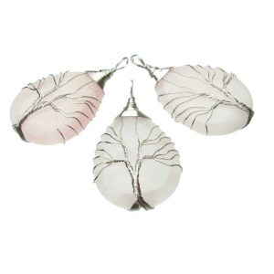rose quartz tree of life pendant