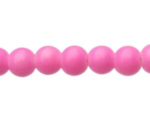 solid pink glass beads 6mm