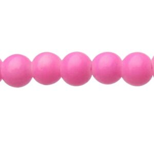 solid pink glass beads 6mm