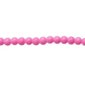 solid pink glass beads 6mm
