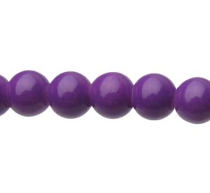 purple 6mm round glass beads