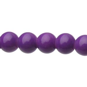 purple 6mm round glass beads
