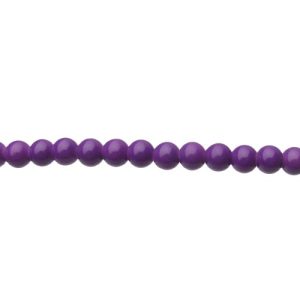 purple 6mm round glass beads