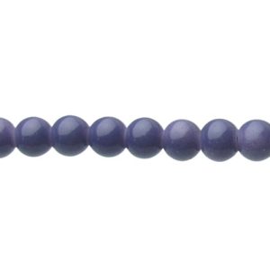 solid purple glass round beads
