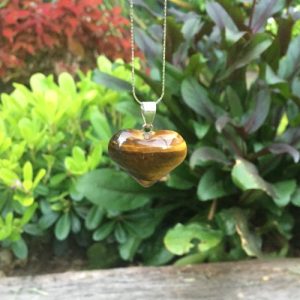 tiger eye heart pendant