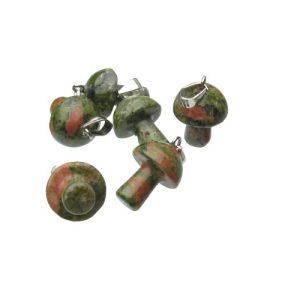 unakite mushroom pendant
