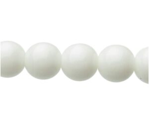white glass round beads 10mm