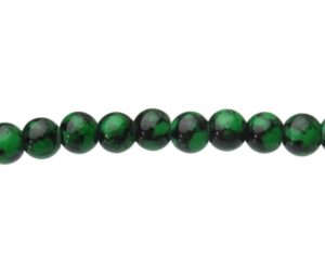 green marble glass beads 6mm