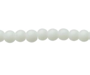 white glass 4mm round beads