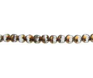 clear and brass cut glass beads