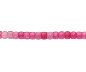 crackle glass pink 8mm wheel beads