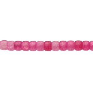 crackle glass pink 8mm wheel beads