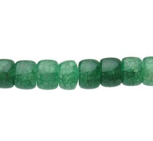 green crackle glass wheel beads