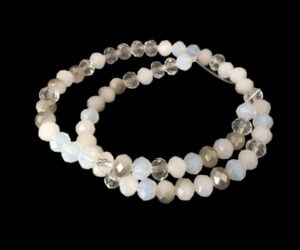 mixed white crystal rondelle beads 4x6mm