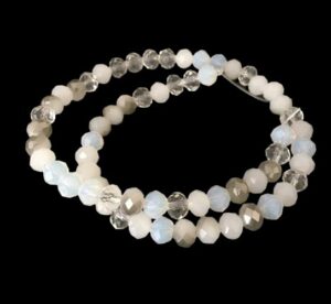 mixed white crystal rondelle beads 4x6mm