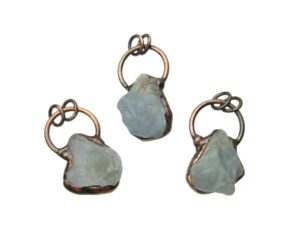 aquamarine rough nugget gemstone pendant