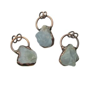 aquamarine rough nugget gemstone pendant